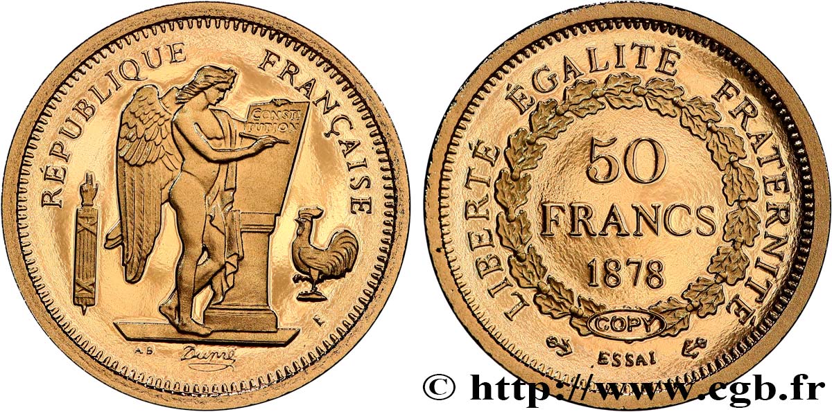 TROISIÈME RÉPUBLIQUE 50 FRANCS GENIE - refrappe fme_856705 Médailles