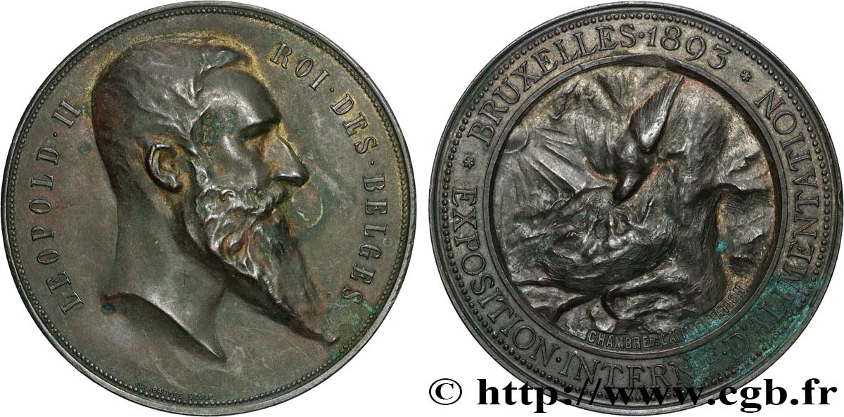 BELGIQUE - ROYAUME DE BELGIQUE - LÉOPOLD II Médaille, Exposition internationale de l’alimentation TTB