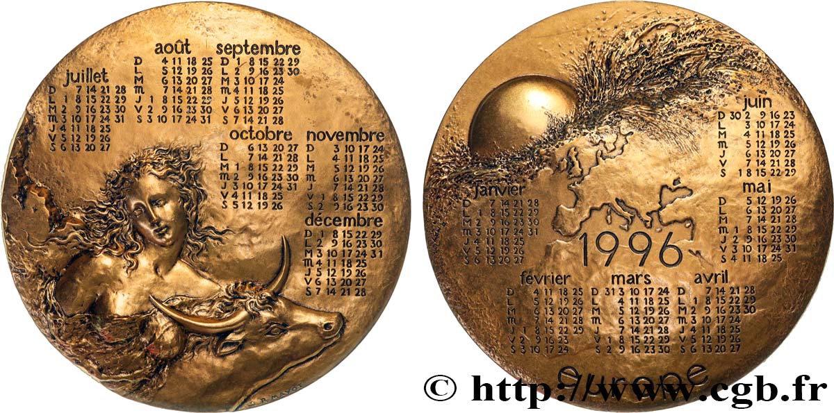 QUINTA REPUBLICA FRANCESA Médaille calendrier, Europe EBC