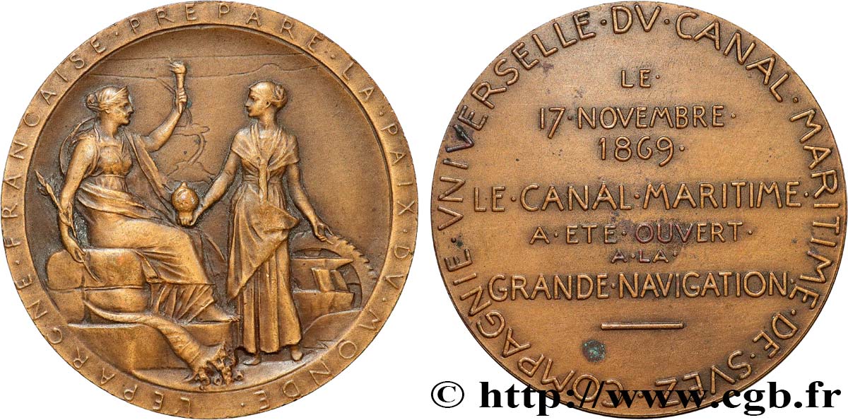 CANAUX ET TRANSPORTS FLUVIAUX Médaille, Compagnie Universelle Du Canal ...