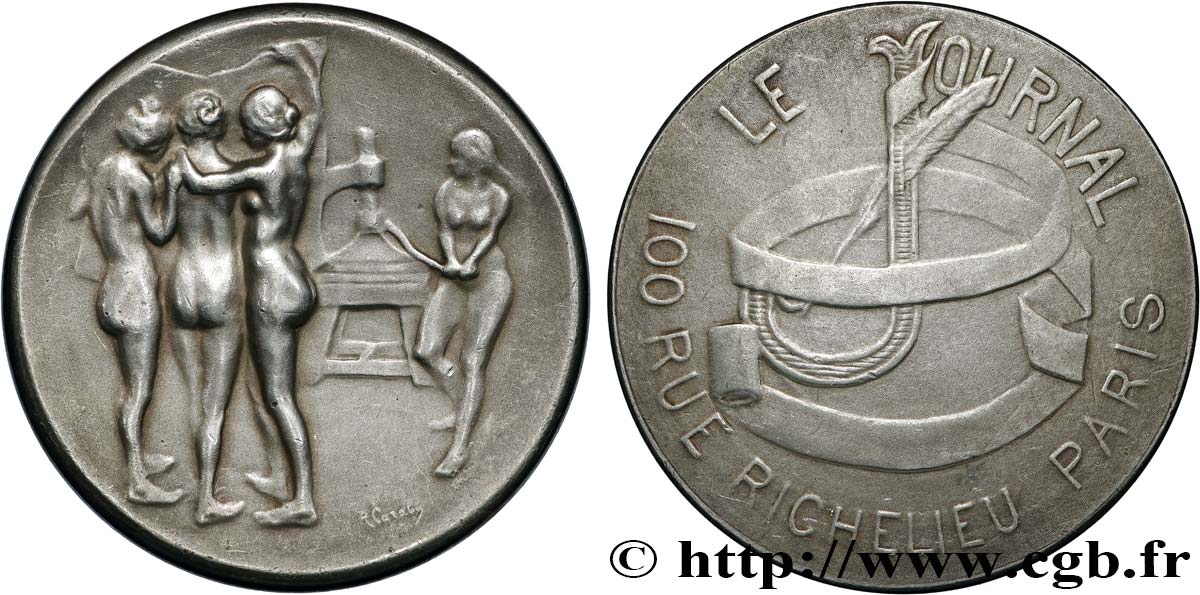 III REPUBLIC Médaille, Le journal par Carabin XF