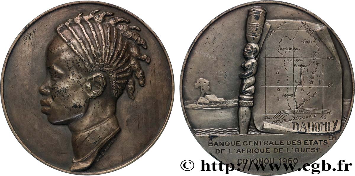 BANQUES - ÉTABLISSEMENTS DE CRÉDIT Médaille, Femme du Bournou, Banque centrale des États de l’Afrique de l’Ouest TTB+