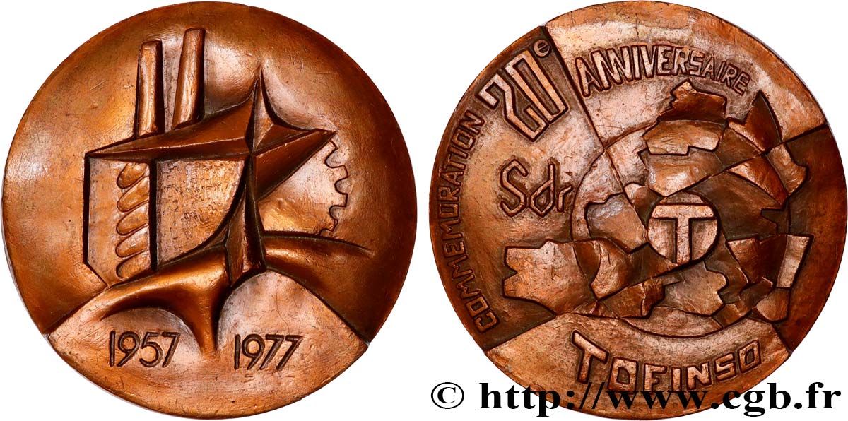 CINQUIÈME RÉPUBLIQUE Médaille, Commémoration du 20e anniversaire de Tofinso TTB+