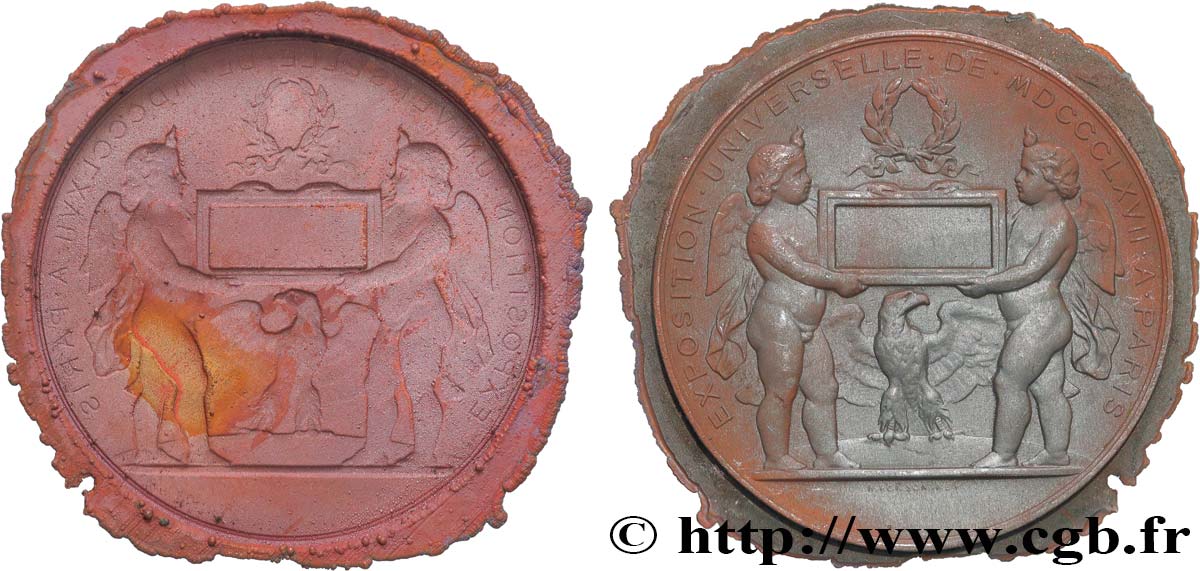 SECOND EMPIRE Médaille, Exposition universelle, tirage uniface du revers AU