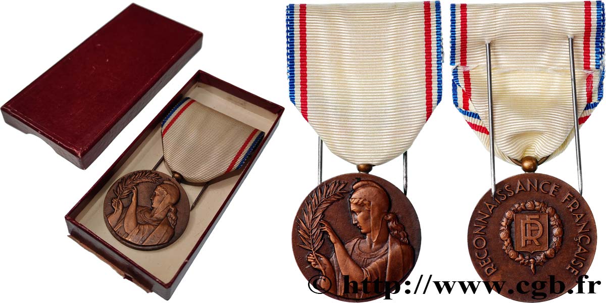 IV REPUBLIC Médaille, Reconnaissance française, Bronze AU