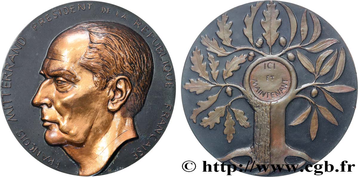 CINQUIÈME RÉPUBLIQUE Médaille, François Mitterrand, président de la République SUP
