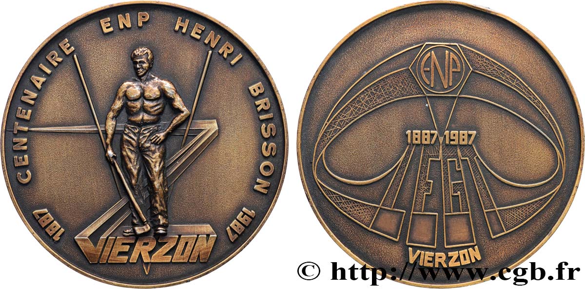 V REPUBLIC Médaille, Centenaire de l’ENP Henri Brisson XF