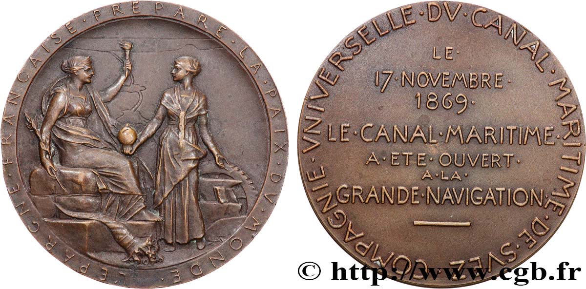 CANAUX ET TRANSPORTS FLUVIAUX Médaille, Compagnie universelle du canal maritime de Suez BB