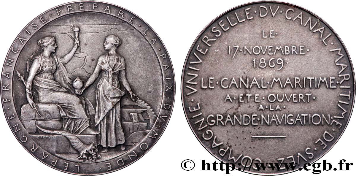 CANAUX ET TRANSPORTS FLUVIAUX Médaille, Compagnie Universelle du Canal maritime de Suez TTB+