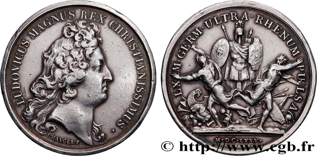 LOUIS XIV  THE SUN KING  Médaille, Les Allemands chassés de l’Alsace, refrappe XF