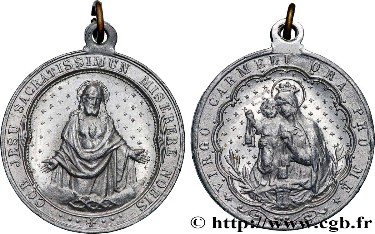 Médaille Du Sacré-Cœur De Jésus En Argent Sterling 950 - Pendentif Rond - Neuf Avec Étiquette