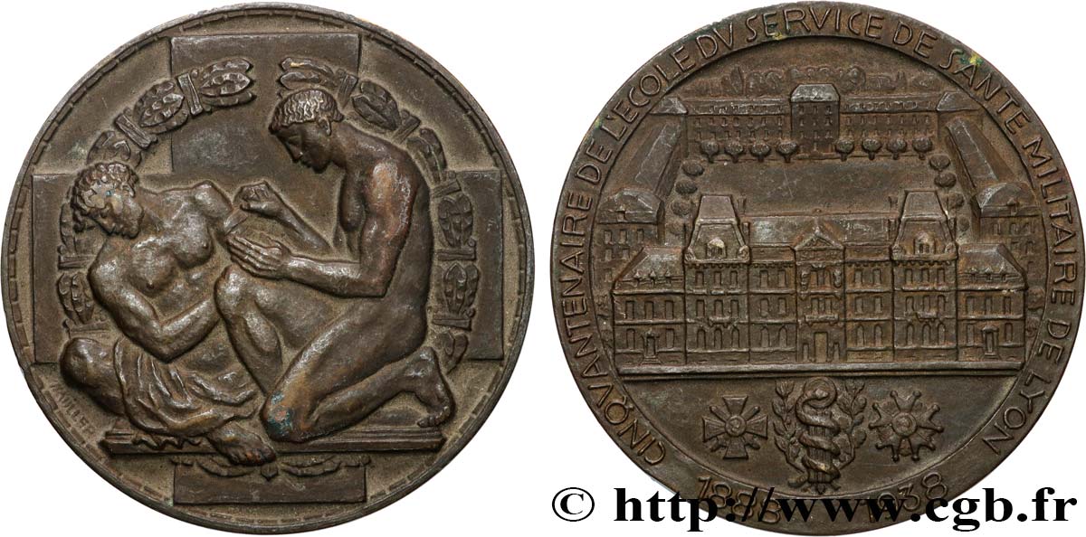 III REPUBLIC Médaille, Cinquantenaire de l’école du service de santé militaire AU