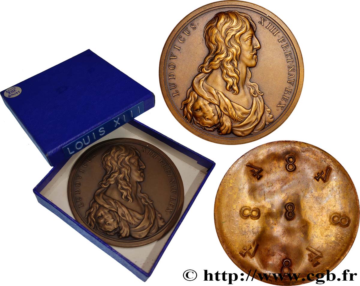 LOUIS XIII  Médaille, refrappe du buste de Louis XIII, tirage uniface VZ