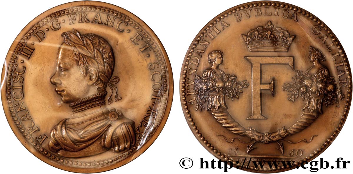 FRANÇOIS II Médaille, Traité d’Édimbourg, refrappe MS