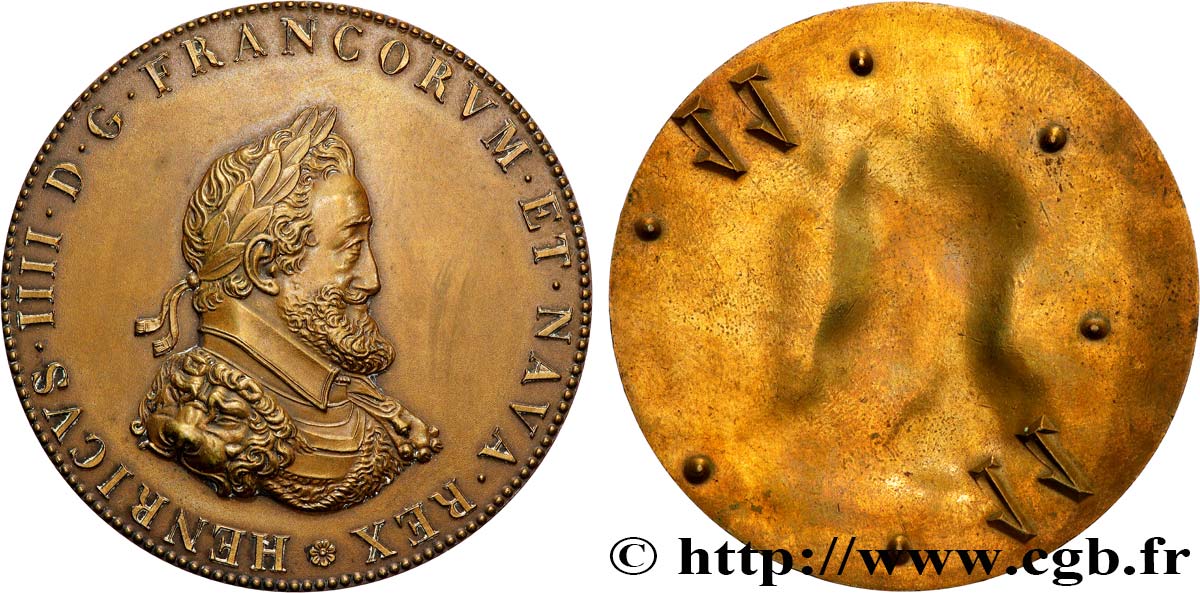 HENRY IV Médaille, Refrappe uniface du buste d’Henri IV MBC+