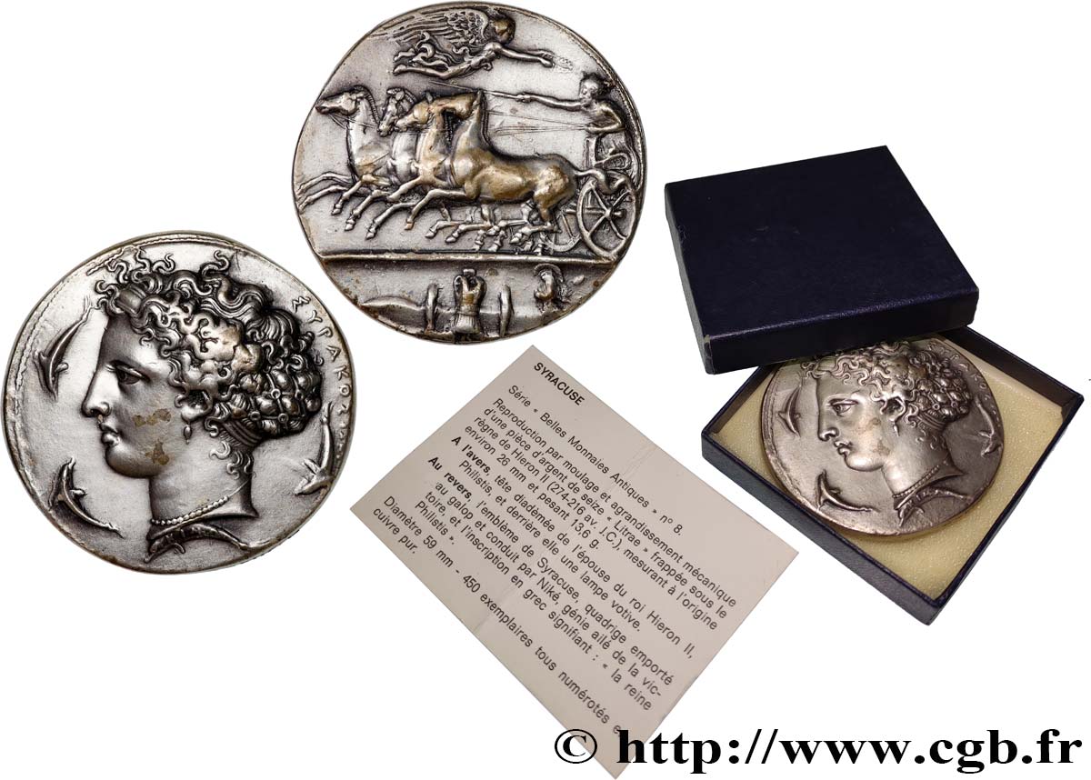 SICILY - SYRAKUS Médaille, Reproduction du Litrae de Syracuse AU