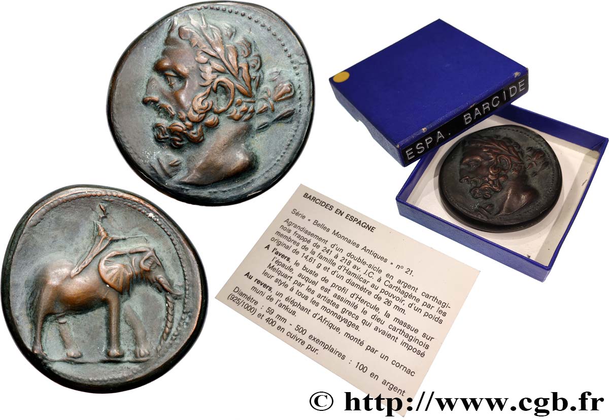 ZEUGITANE - CARTHAGE Médaille, Reproduction d’un double-sicle d’argent de Carthagène, n°232 SUP