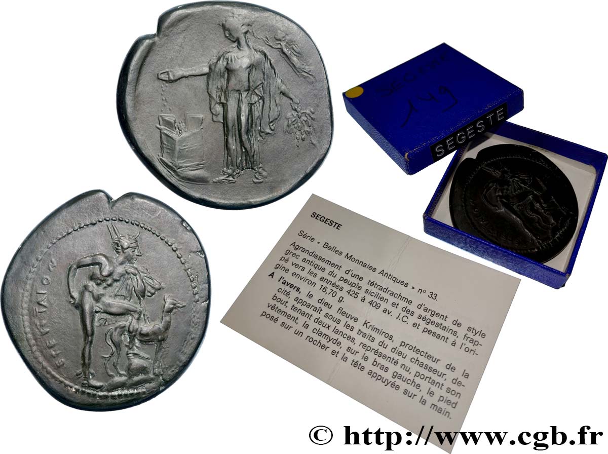 SICILE - SÉGESTE Médaille, Reproduction d’une tétradrachme d’argent de Ségeste, n°149 SUP