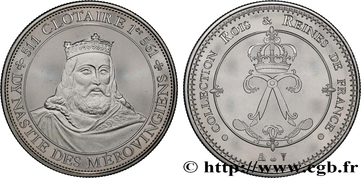 COLLECTION ROIS & REINES DE FRANCE Médaille, Clotaire Ier SPL