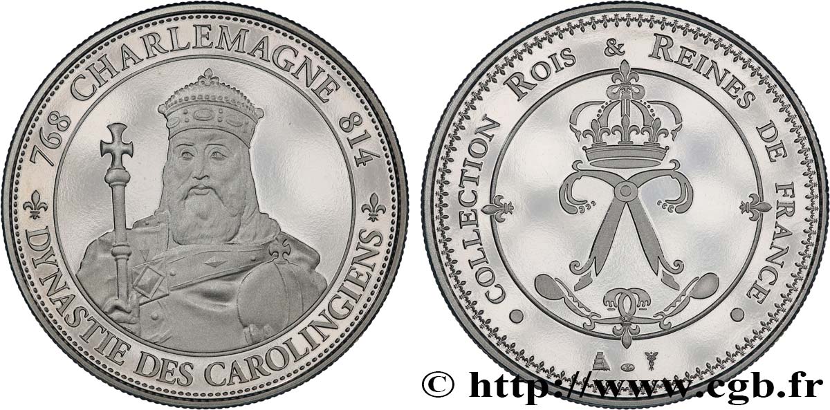 COLLECTION ROIS & REINES DE FRANCE Médaille, Charlemagne SPL