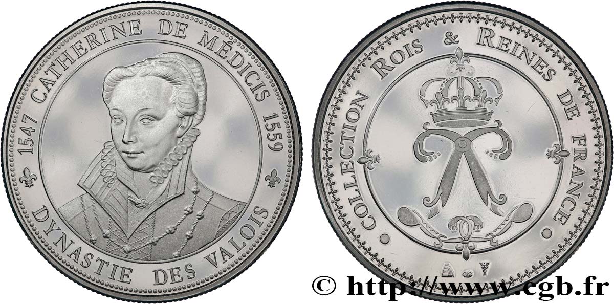 COLLECTION ROIS & REINES DE FRANCE Médaille, Catherine de Médicis SPL