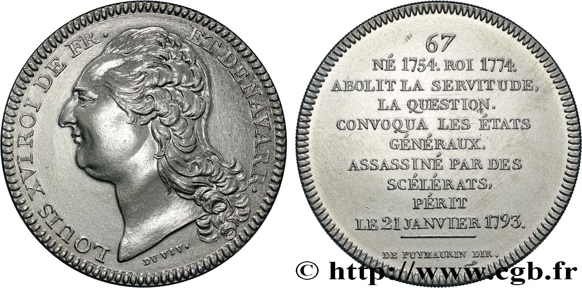 SÉRIE MÉTALLIQUE DES ROIS DE FRANCE Médaille, Louis XVI SUP