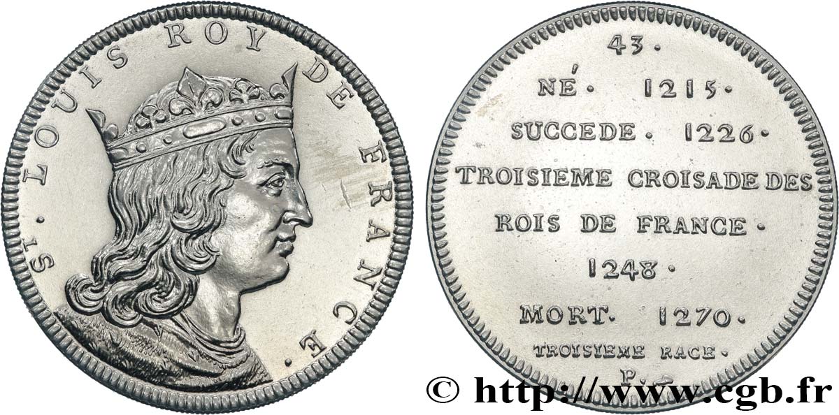 SÉRIE MÉTALLIQUE DES ROIS DE FRANCE Médaille, Saint Louis SUP