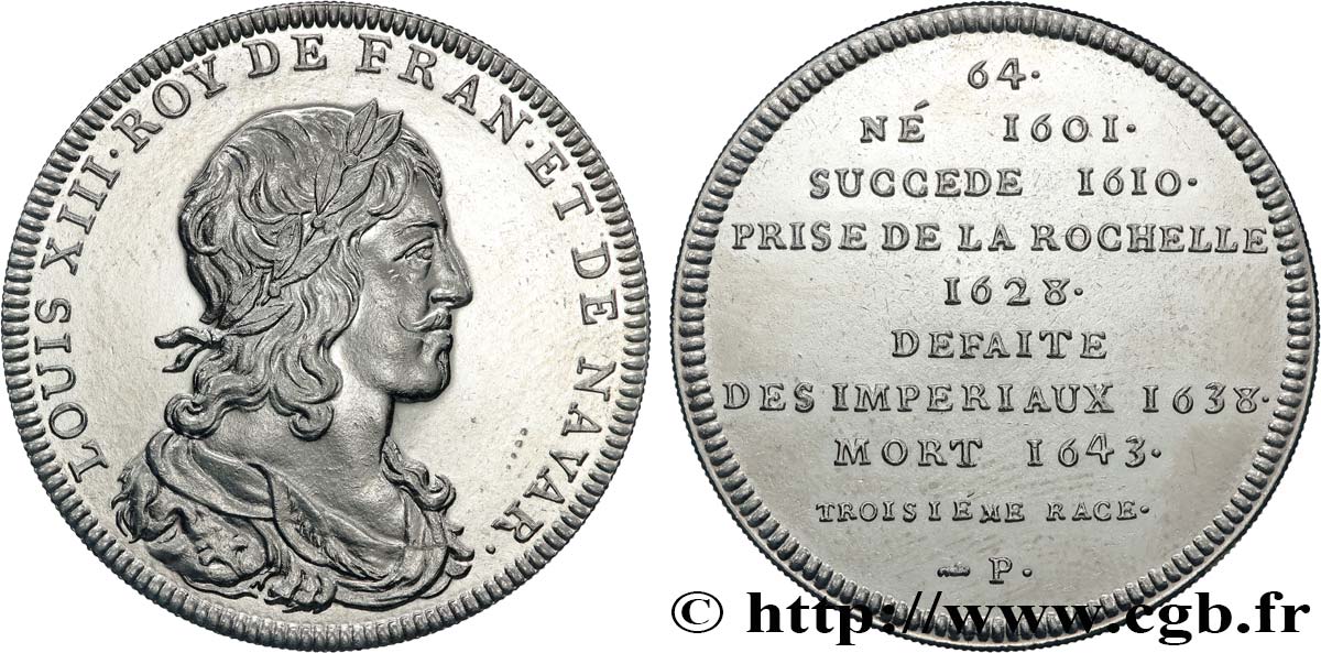 SÉRIE MÉTALLIQUE DES ROIS DE FRANCE Médaille, Louis XIII EBC