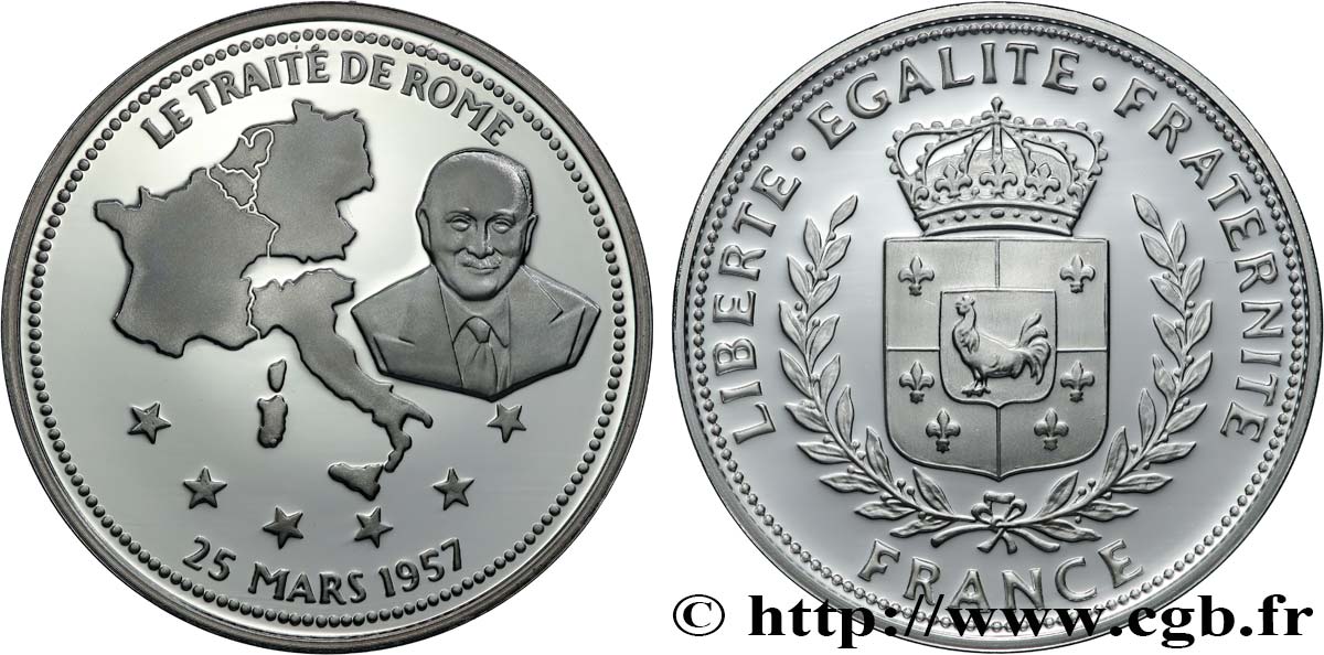 CINQUIÈME RÉPUBLIQUE Médaille, Le traité de Rome SPL
