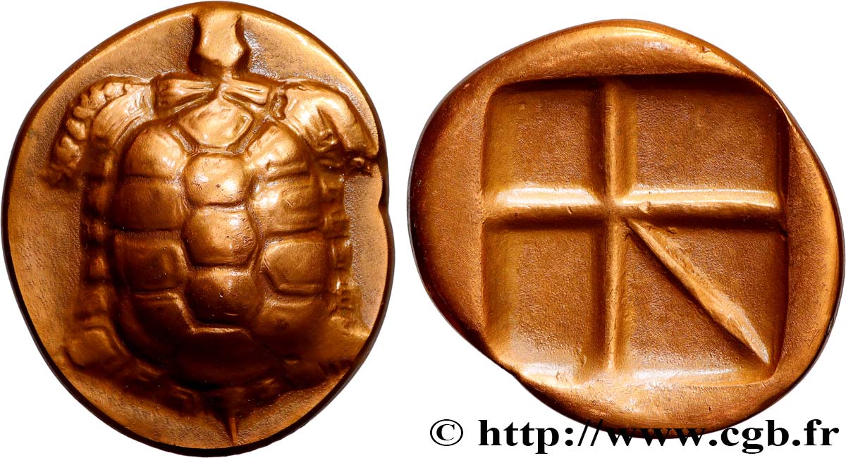 AEGINA - ISLA DE AEGINA - AEGINA Médaille, Reproduction d’une drachme d’Egine , n°151 EBC
