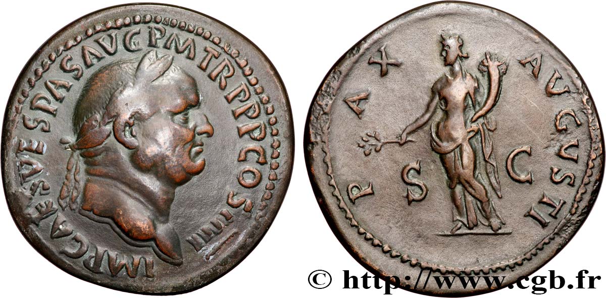 VESPASIAN Médaille, Reproduction d’un dupondius de Vespasien, n°165 AU