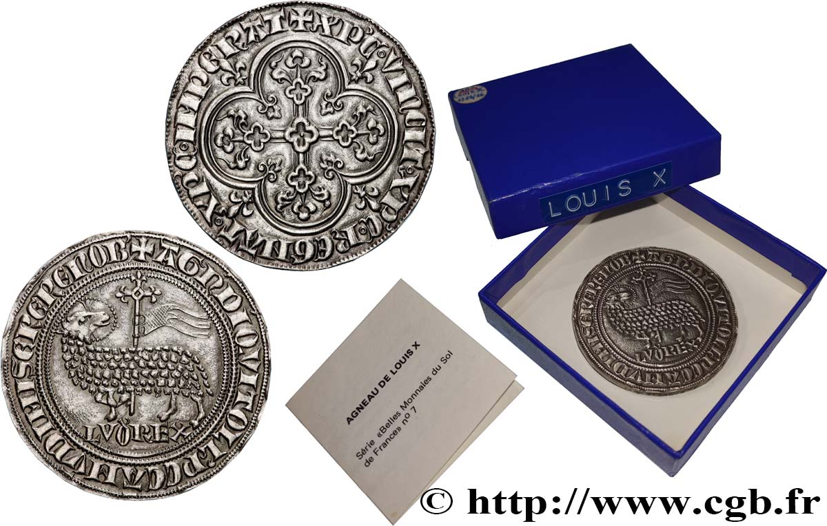 LUIS X  THE QUARRELLER  Médaille, Reproduction de l’Agnel d or, n°200 EBC