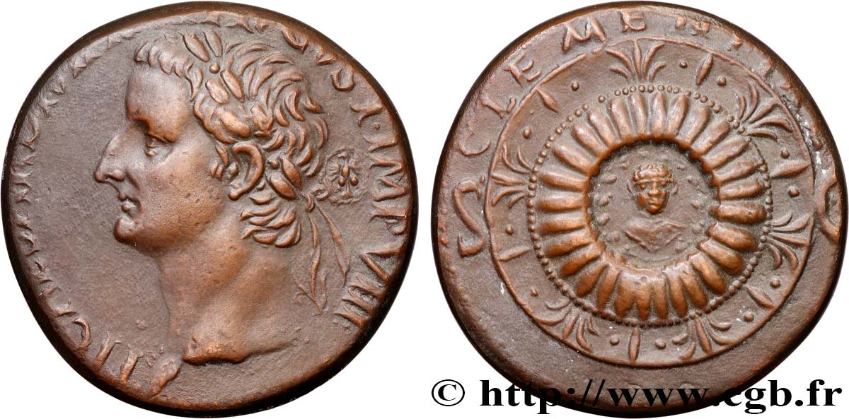 TIBERIUS Médaille, Reproduction d’un dupondius de Tibère, n°232 AU