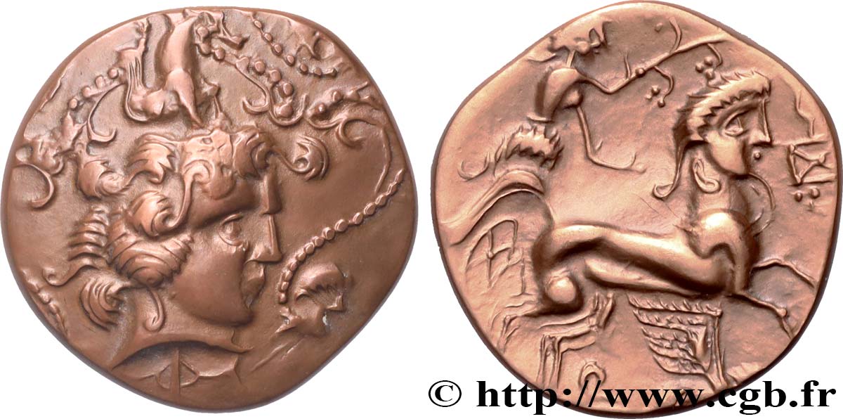 VENETI (Regione di Vannes) Médaille, Reproduction du Statère d or à l hippocampe, n°171 SPL