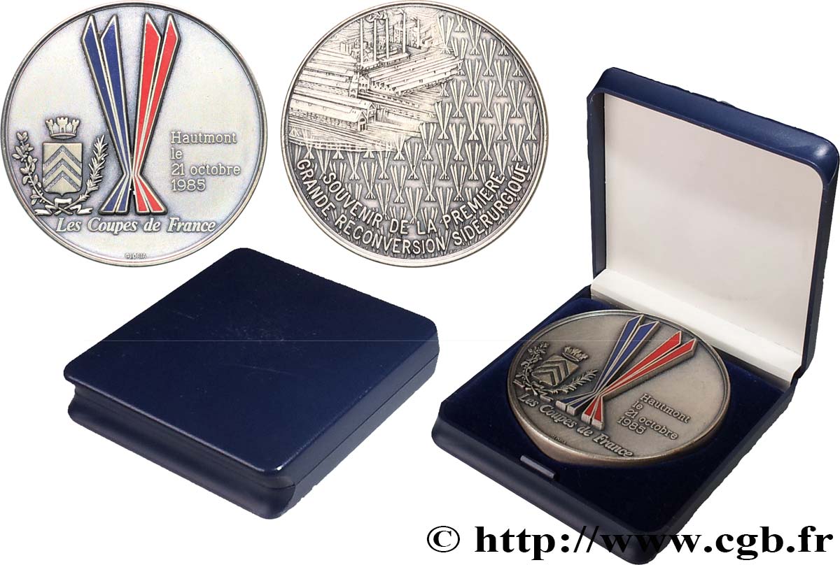 QUINTA REPUBLICA FRANCESA Médaille, Souvenir de la première grande reconversion sidérurgique EBC