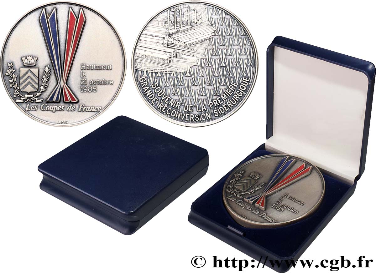 CINQUIÈME RÉPUBLIQUE Médaille, Souvenir de la première grande reconversion sidérurgique SUP