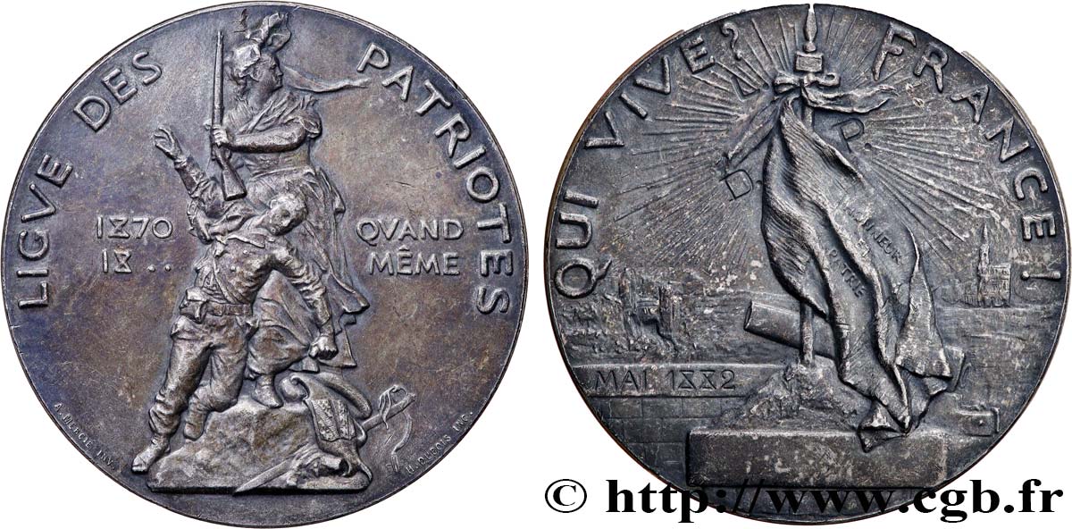 TROISIÈME RÉPUBLIQUE Médaille, Ligue des patriotes TTB+