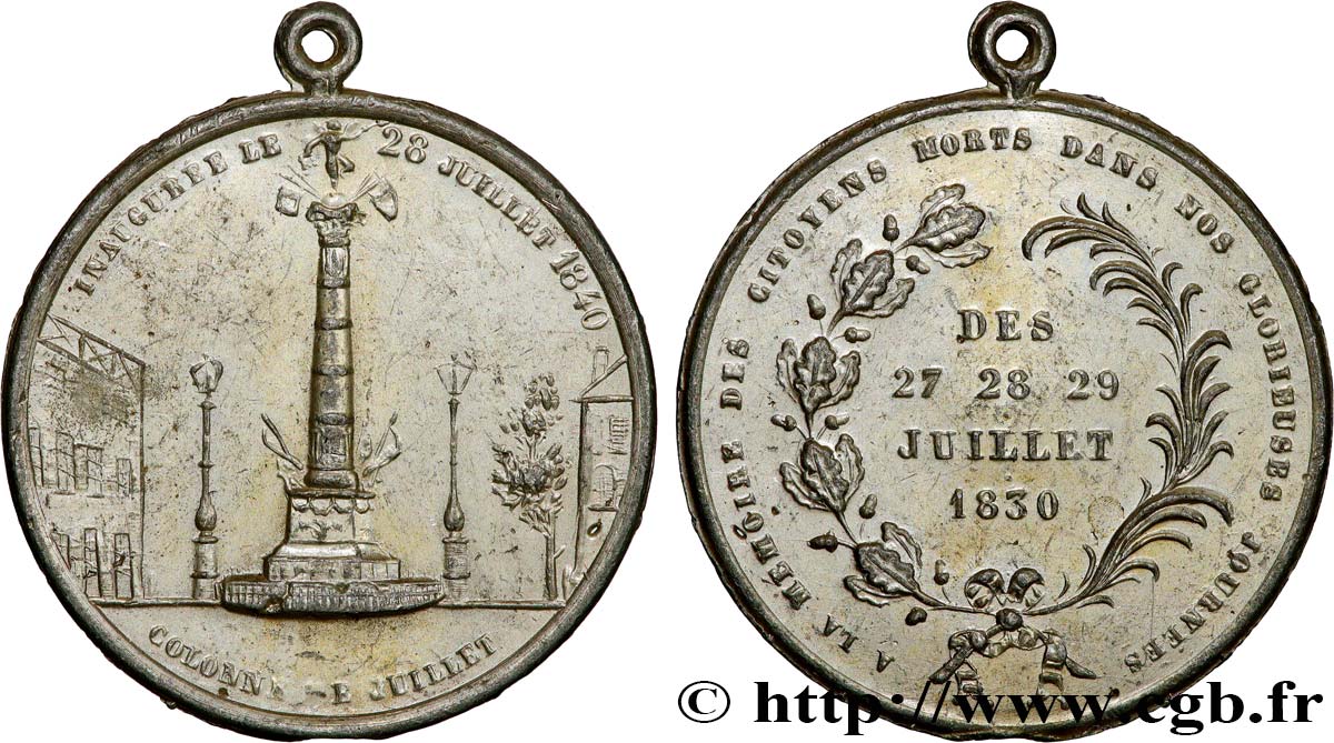 LOUIS-PHILIPPE I Médaille, Inauguration de la colonne de juillet AU