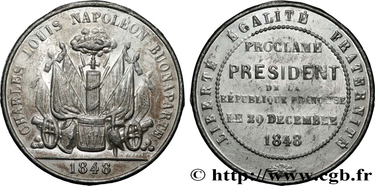 DEUXIÈME RÉPUBLIQUE Médaille, Élection du président Louis Napoléon Bonaparte fVZ
