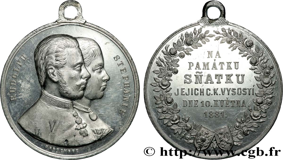 AUTRICHE - FRANÇOIS-JOSEPH Ier Médaille, Mariage du prince héritier Rodolphe et Stéphanie de Belgique SPL