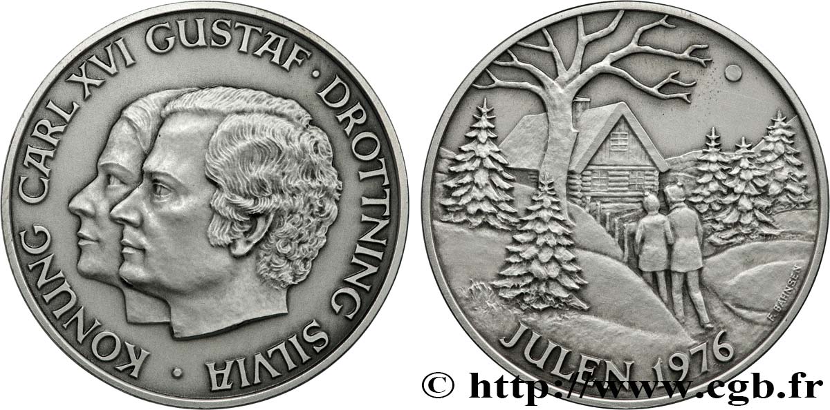 SUECIA Médaille, Mariage de Charles XVI Gustave de Suède et Silvia Sommerlath EBC
