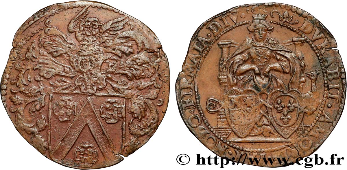 ESPAGNE - ROYAUME D ESPAGNE - CHARLES II Médaille, Mariage de Charles II d’Espagne avec Marie-Louise d’Orléans TB+/TTB