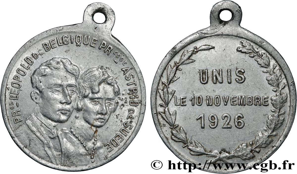 BELGIQUE - ROYAUME DE BELGIQUE - ALBERT Ier Médaille, Mariage du Prince Léopold et Princesse Astrid TTB