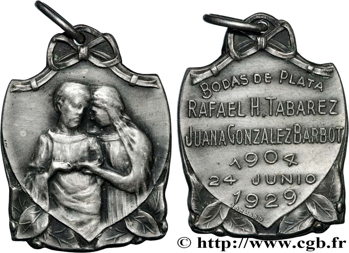 ARGENTINA Médaille de mariage q.SPL