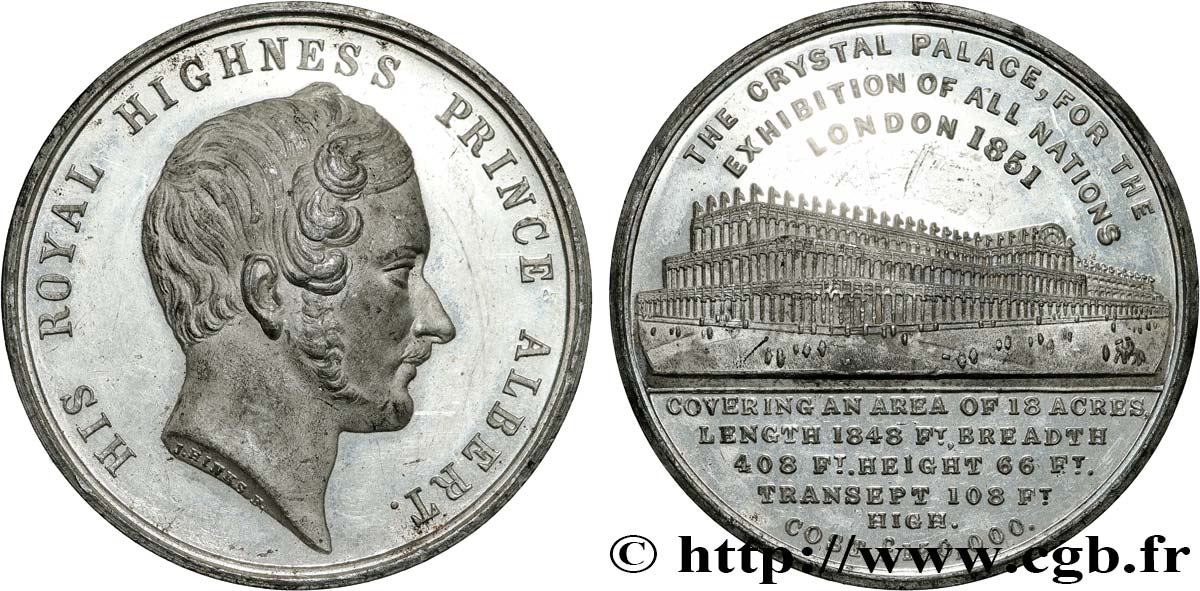 GREAT BRITAIN - VICTORIA Médaille du Crystal Palace - Prince Albert AU