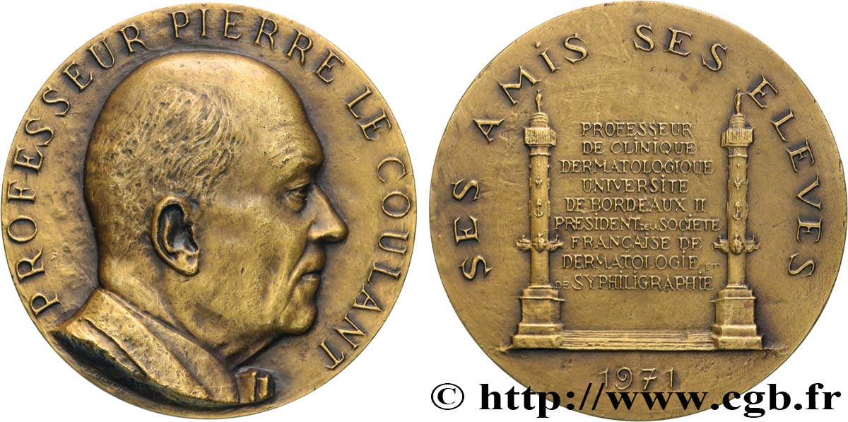 CINQUIÈME RÉPUBLIQUE Médaille, Professeur Pierre le Coulant SUP