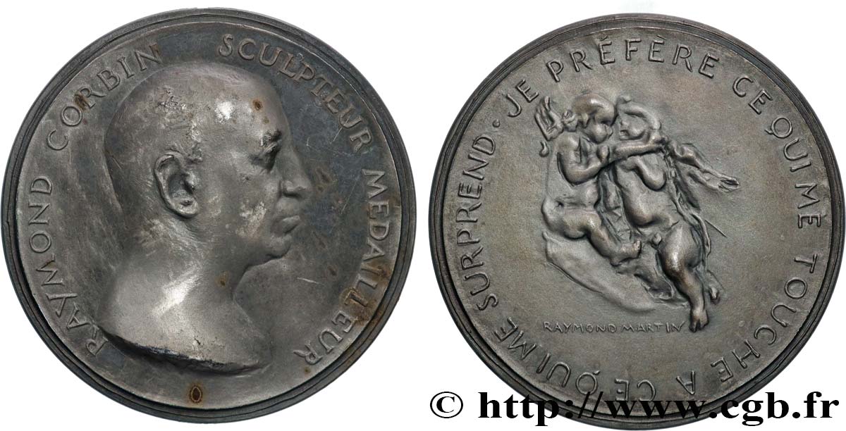 CINQUIÈME RÉPUBLIQUE Médaille, Raymond Corbin, sculpteur médailleur, n°1 TTB/SUP