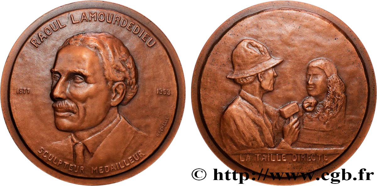 ARTISTS : ENGRAVORS, PAINTERS, SCULPTORS Médaille, Raoul Lamourdedieu, n°1 AU