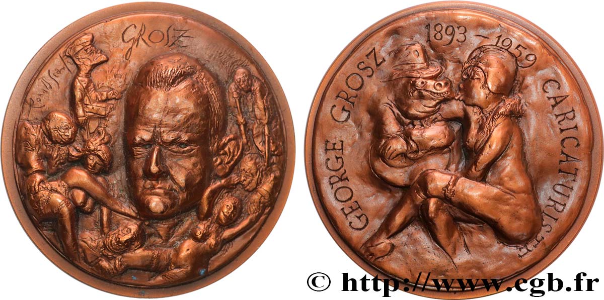 ARTISTES : GRAVEURS, PEINTRES, SCULPTEURS Médaille, George Grosz, n°2 SUP