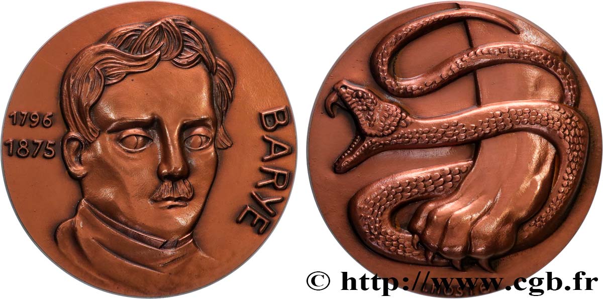 ARTISTES : MUSICIENS, PEINTRES, SCULPTEURS Médaille, Centenaire de la mort de Antoine-Louis Barye, n°2 AU